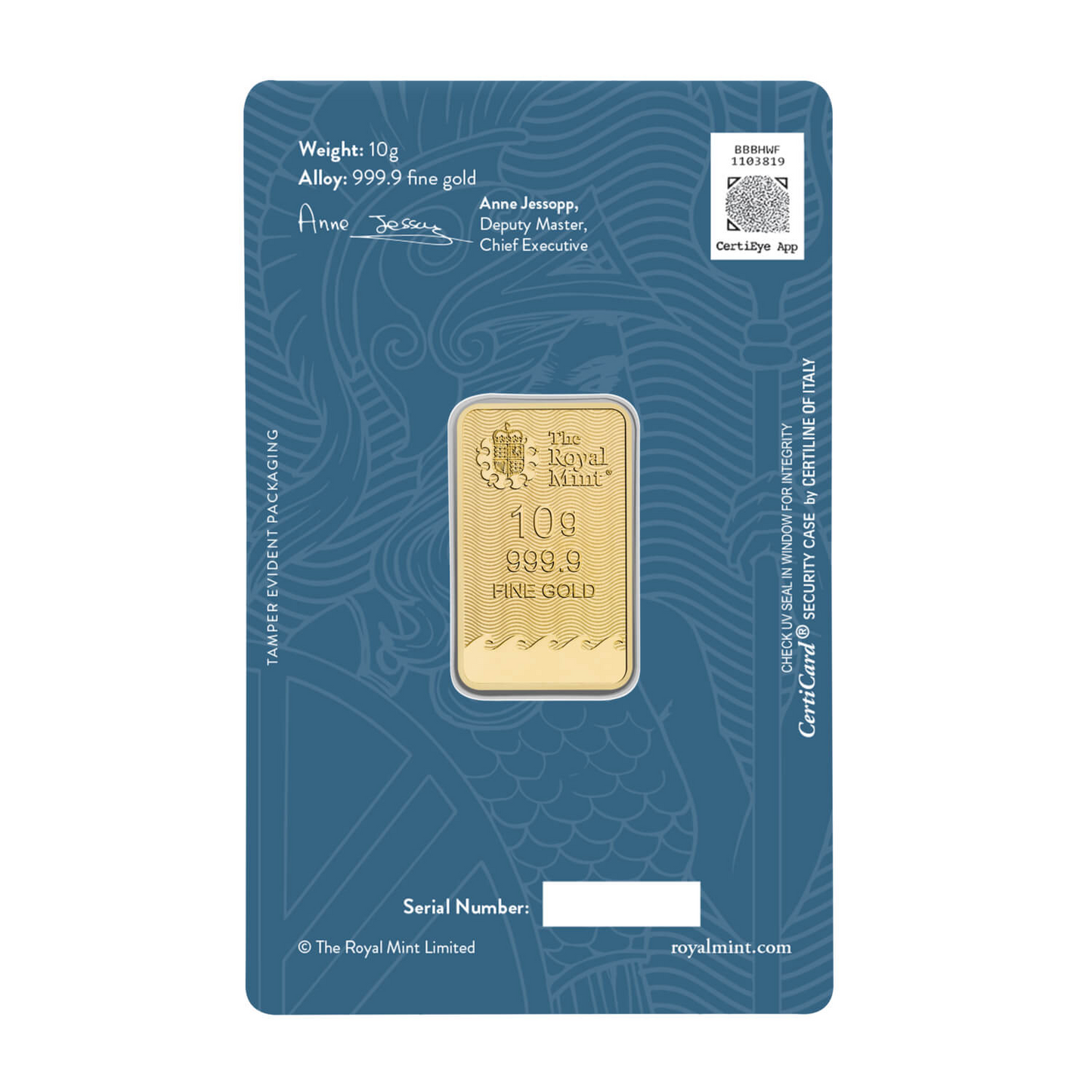 Royal Mint Britannia 10g Gold Bar ( 999.9 )