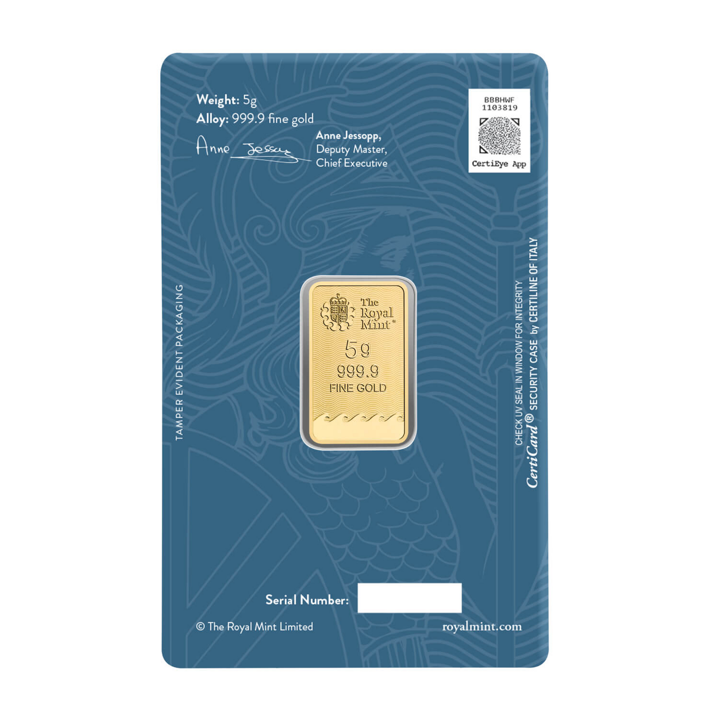 Royal Mint Britannia 5g Gold Bar ( 999.9 )