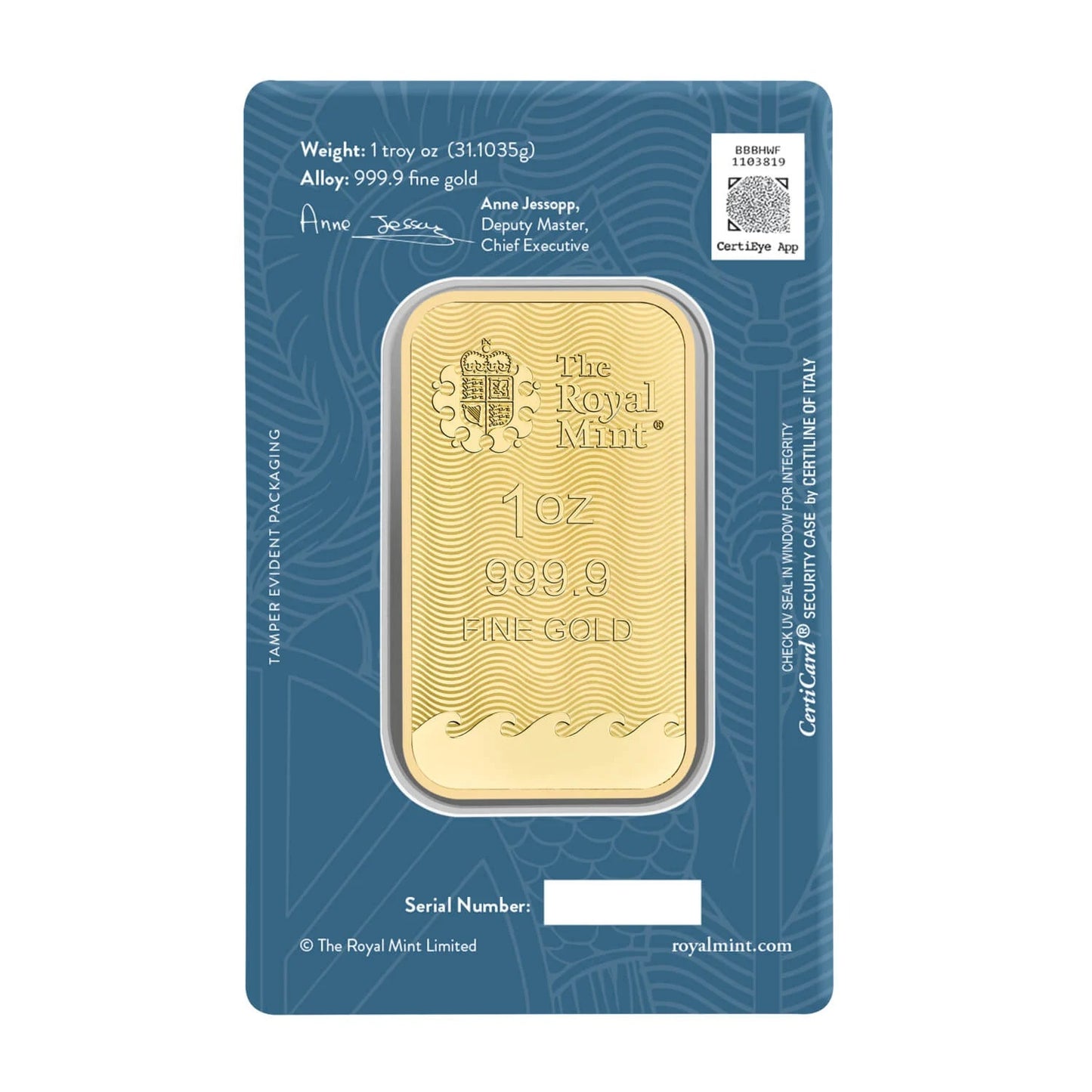 Royal Mint Britannia 1oz Gold Bar ( 999.9 )
